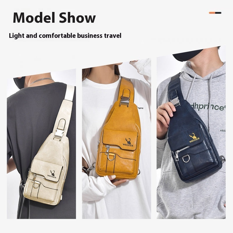 Retro Easy Matching Shoulder Bag Large Capacity Waterproof Satchel