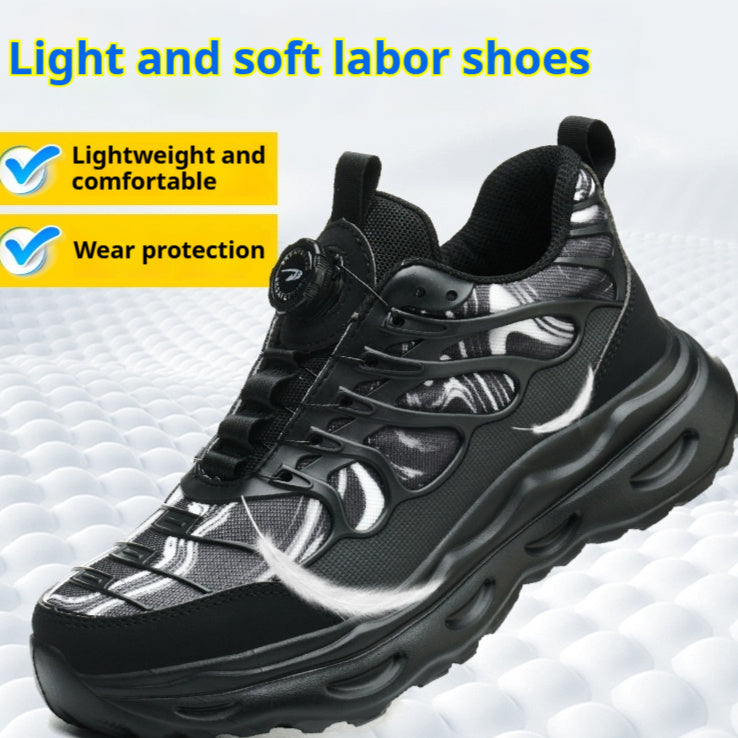 Rotating Button Men's Lightweight And Comfortable Labor Protection Shoes