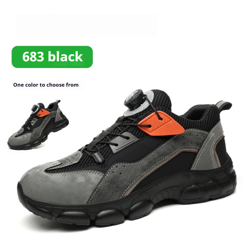 Rotating Button Men's Lightweight And Comfortable Labor Protection Shoes