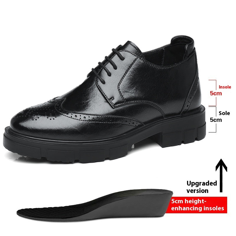 Men's Cowhide Business Suit Casual Elevator Shoes