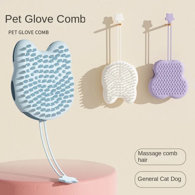 Pet Bathing Brush Silicone Massager Gloves Dog Soft Bathroom Washing Gloves Hair Deshedding Brush Pet Cleaning Grooming Supplies