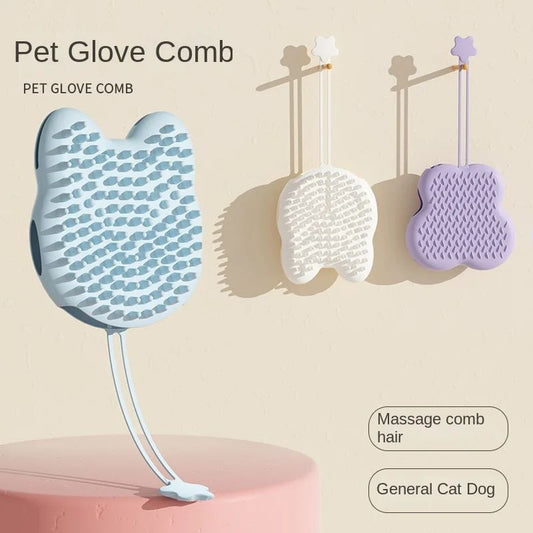 Pet Bathing Brush Silicone Massager Gloves Dog Soft Bathroom Washing Gloves Hair Deshedding Brush Pet Cleaning Grooming Supplies