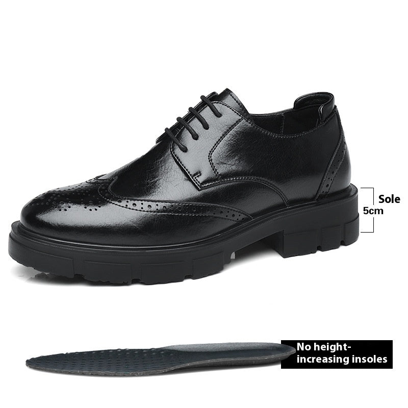 Men's Cowhide Business Suit Casual Elevator Shoes