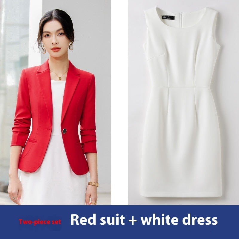 Women's Chanel Style Suit White Vest Dress