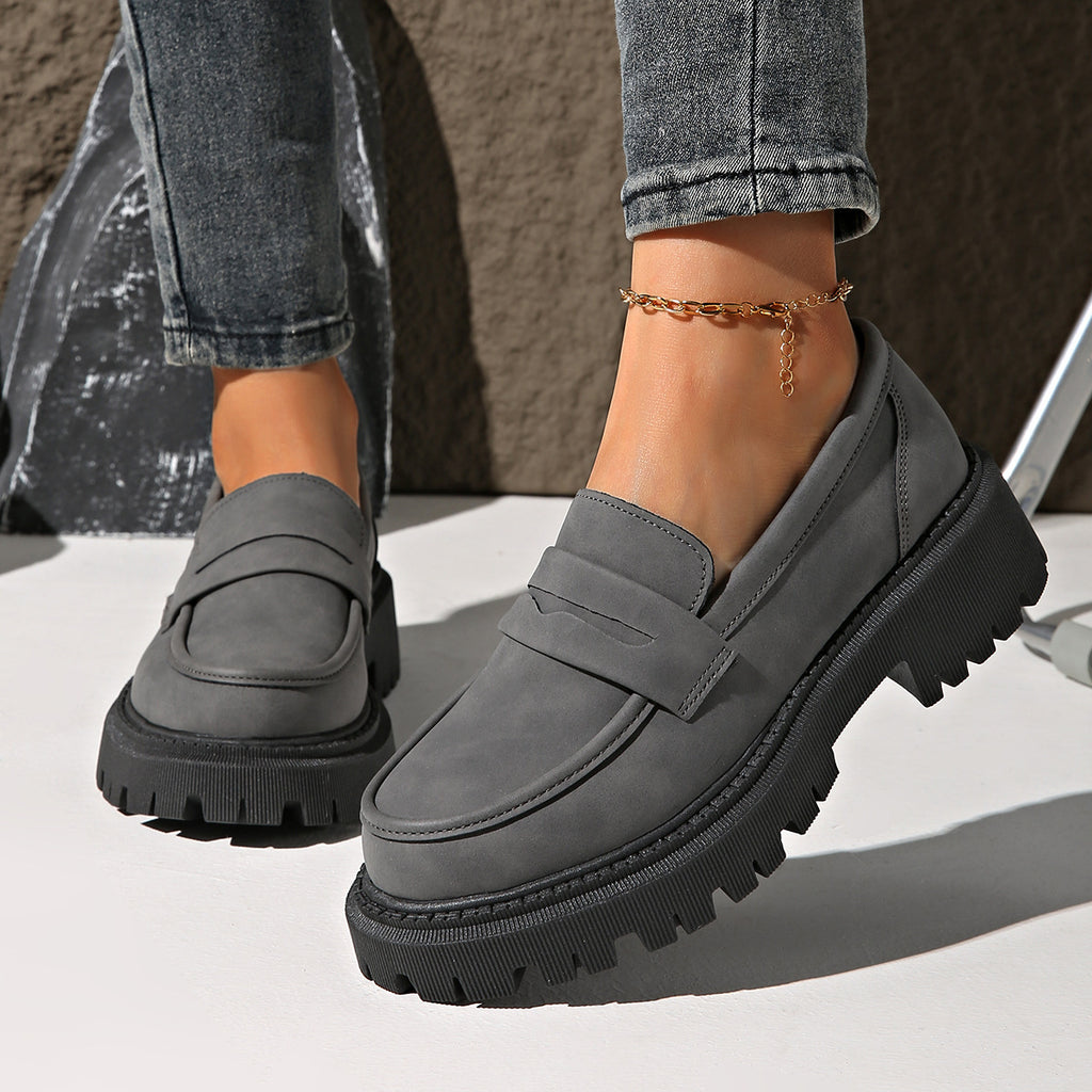 British Style Low Heel Slip-on Low Cut Loafers