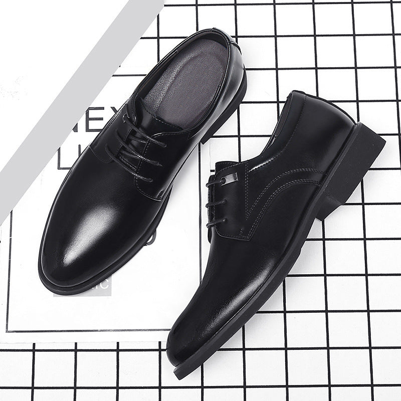Business Formal Wear Breathable Hollow Men's Cowhide Height Increasing Shoes