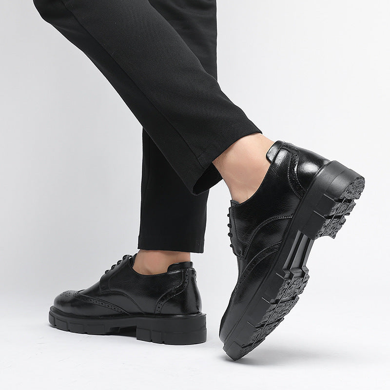 Men's Cowhide Business Suit Casual Elevator Shoes