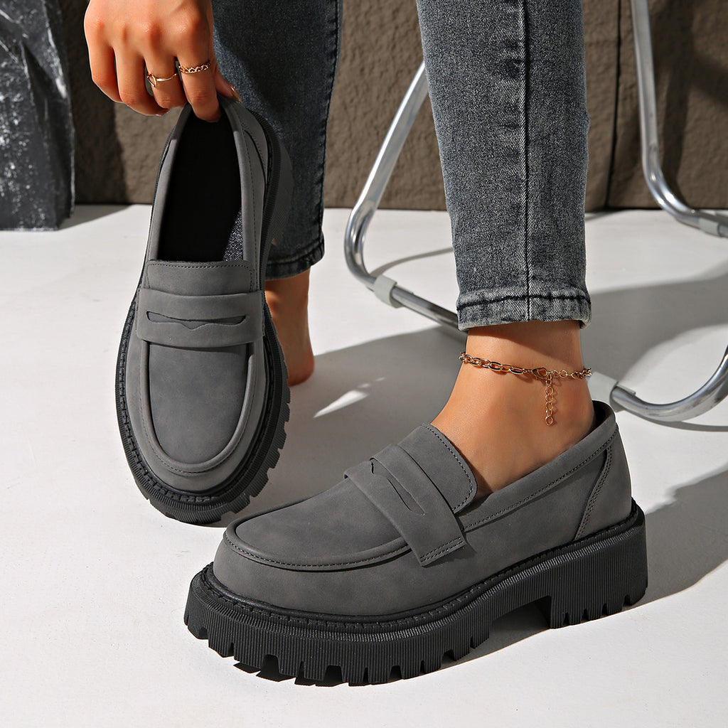British Style Low Heel Slip-on Low Cut Loafers