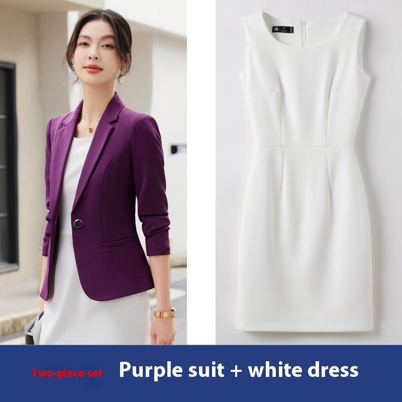 Women's Chanel Style Suit White Vest Dress