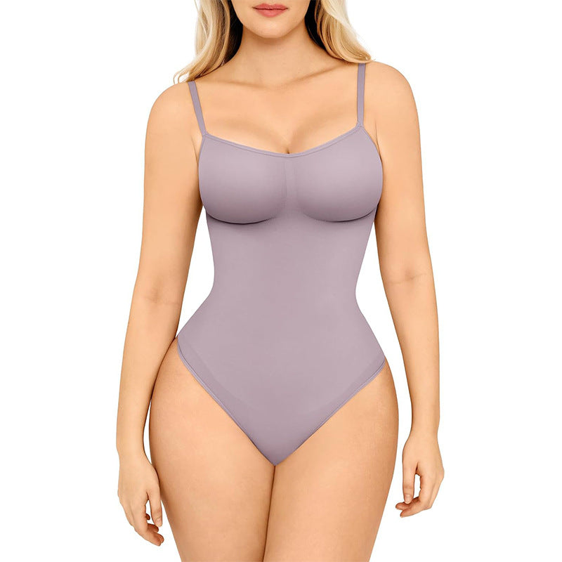Women's Solid Color Open Seamless Waist Slimming And Hip Lifting Jumpsuit