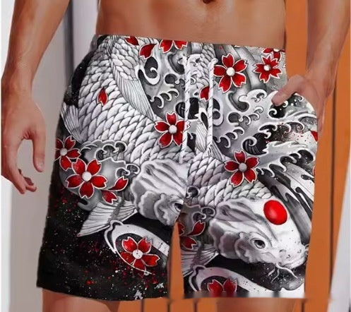 Men's Fashion 3D Printed Swimming Beach Shorts