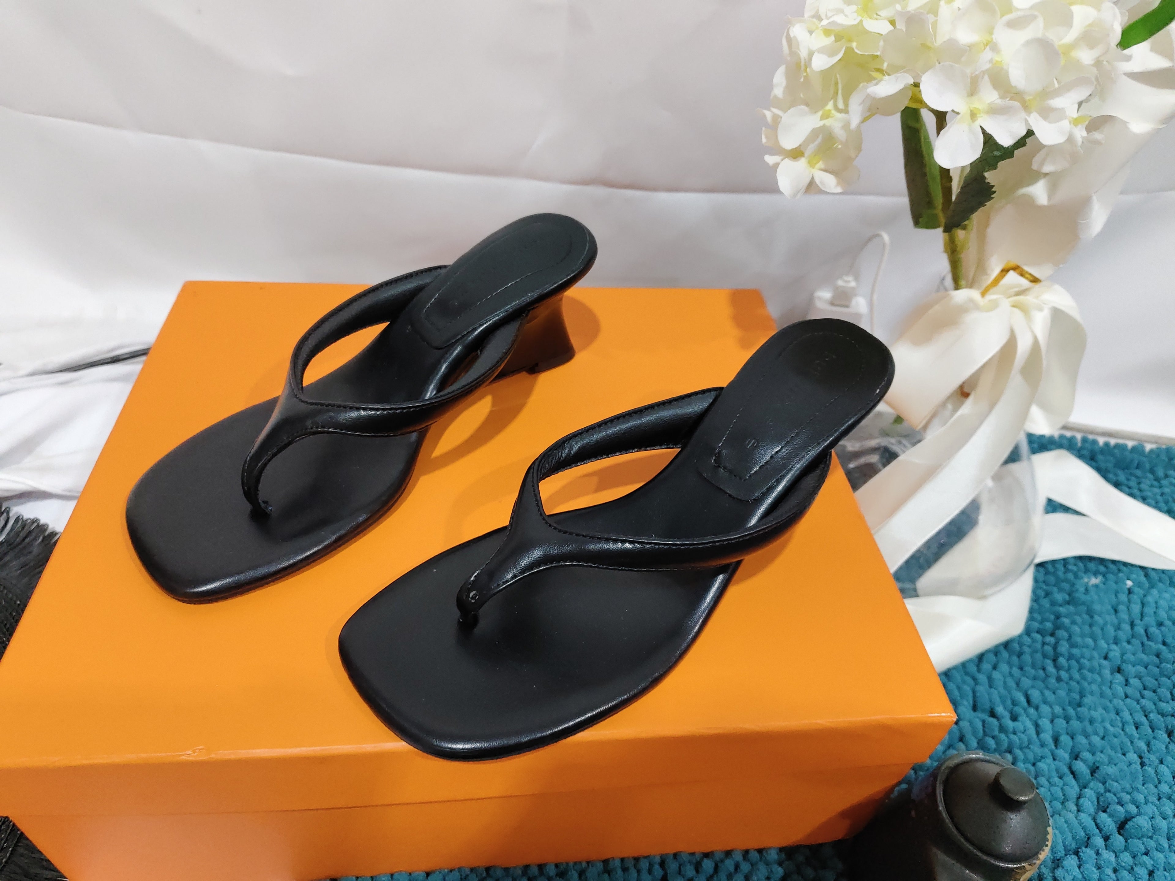 French Style Flip-Flops Fairy Shoes Summer Outdoor Wear Simple Flip-flops High Heel Sandals